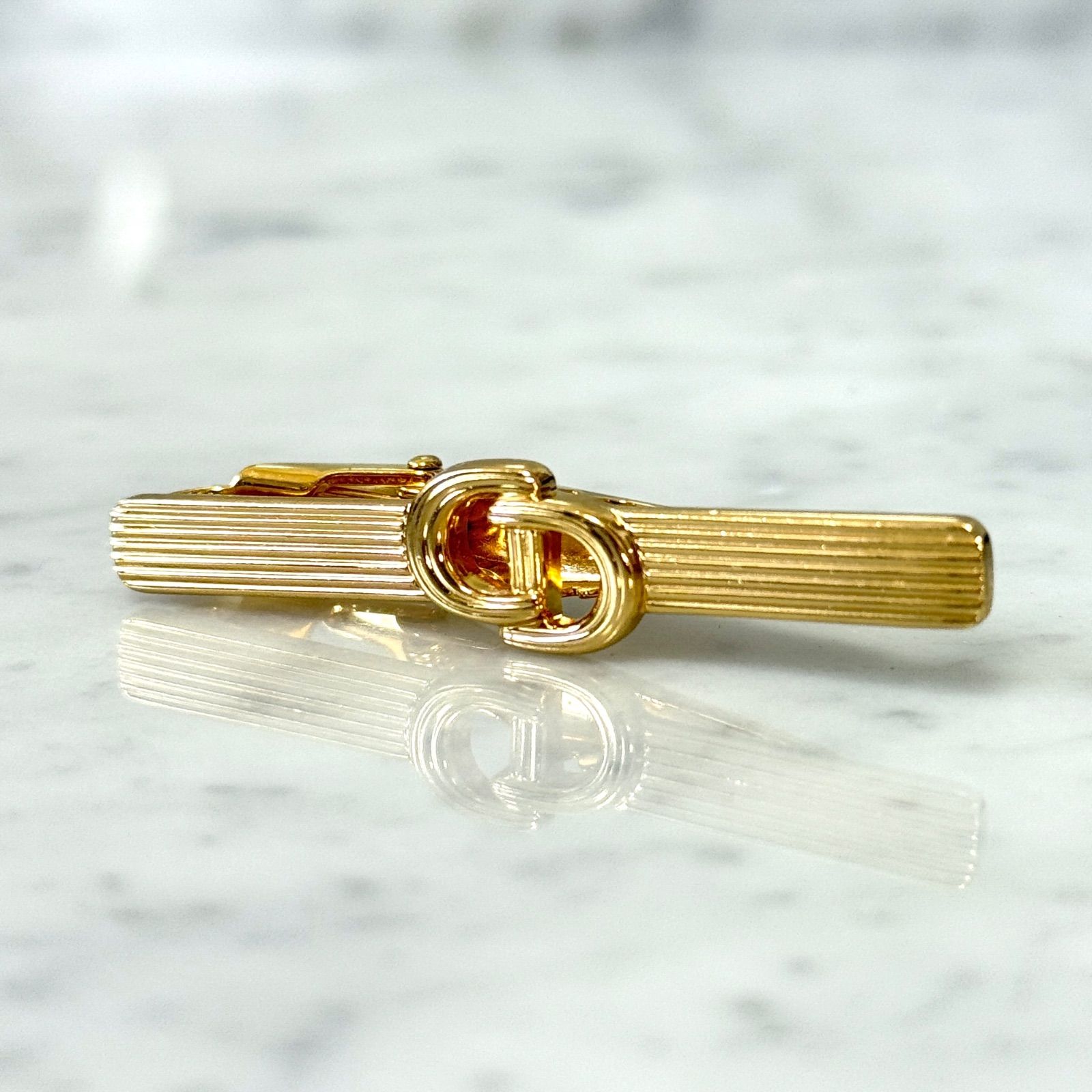 美品 Christian Dior クリスチャンディオール ネクタイピン GOLD 金 CD 