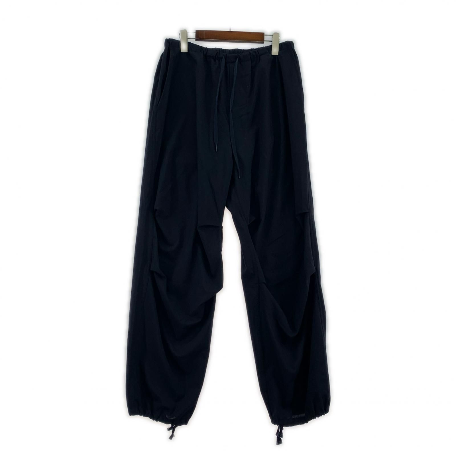 COMOLI 24 SS ウールニータックパンツ 2 ネイビー