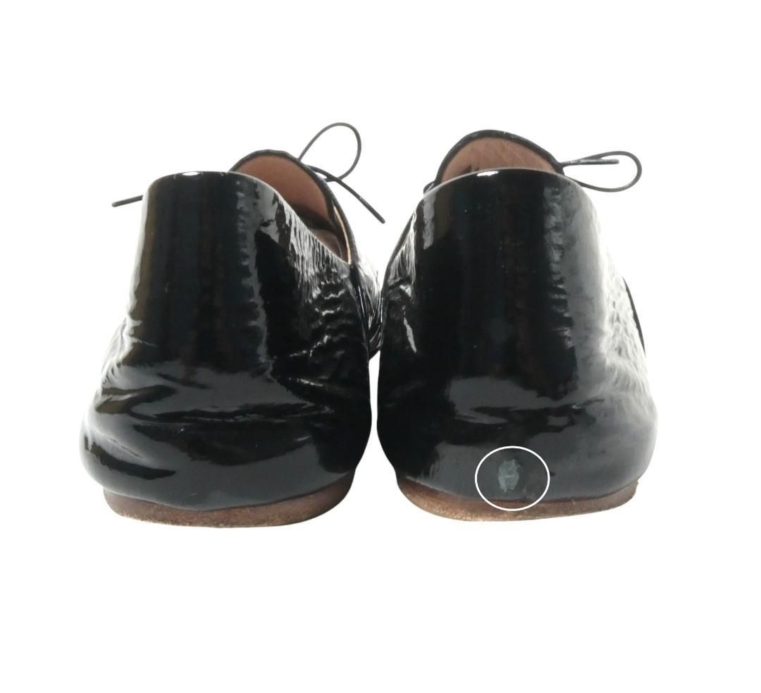 MIU MIU プラットフォーム エナメル 厚底 レースアップ ブラック 37 MIU MIU プラットフォーム エナメル 厚底 レースアップ ブラック 37