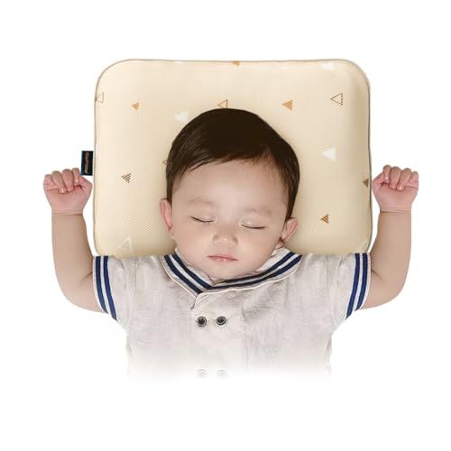 ジオピロー まくら 枕 メッシュ 立体ホール設計 子供枕 子ども枕 子供用枕 こども お昼寝 通気性 韓国 丸洗いOK 衛生的 高耐久 枕カバー付き M トライアングルベージュ po