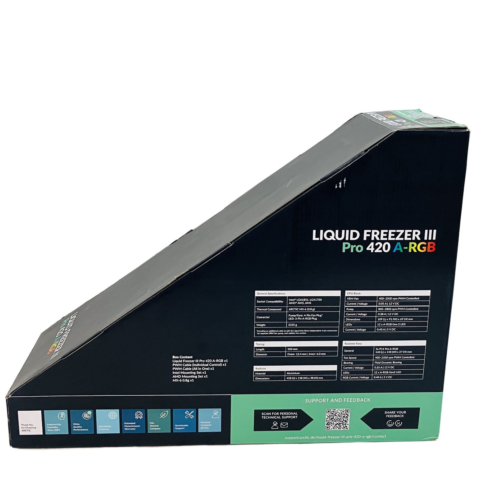 ARCTIC Liquid Freezer III Pro 420 A-RGB CPUクーラー オールインワン水冷 ブラック PCパーツ 開封済 ♥