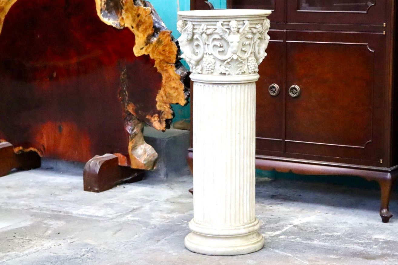 ○花台 オブジェ 置物 ポール レジン 樹脂 ガーデニング 庭 アンティーク調 ヨーロピアン イタリアン