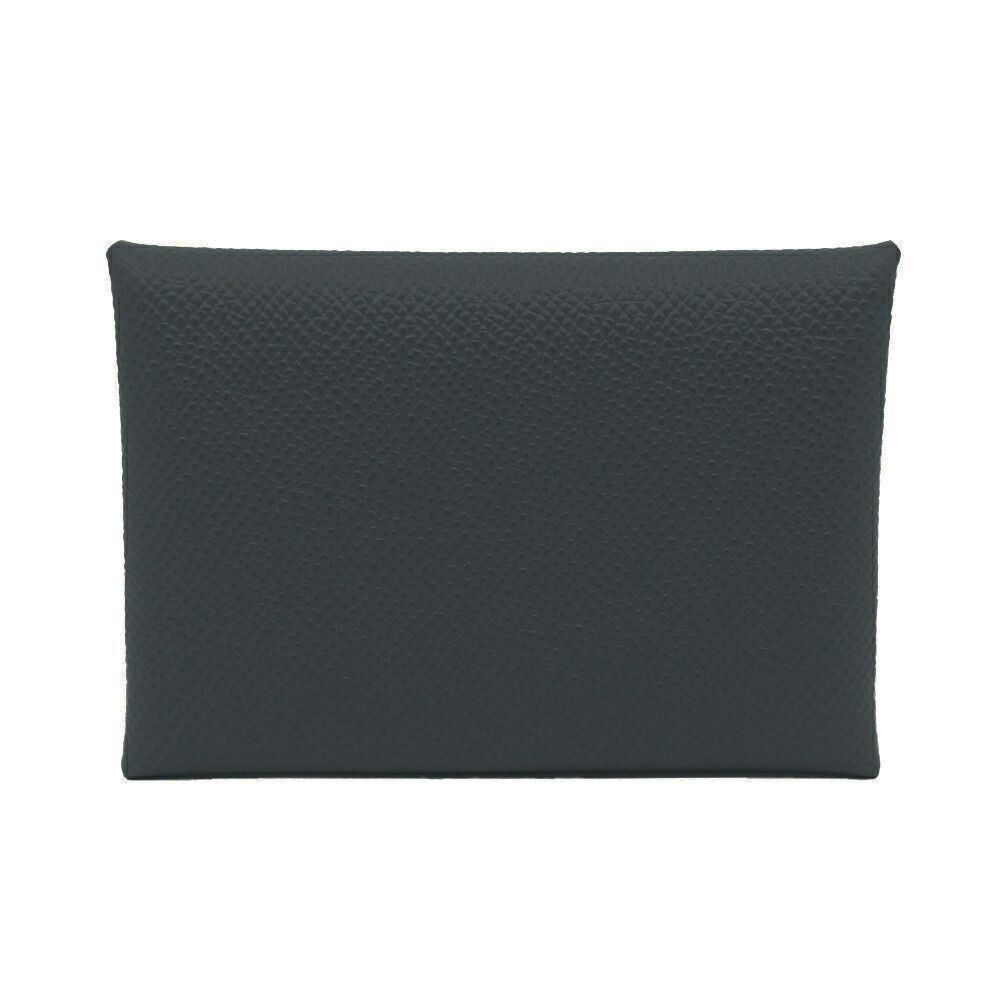 栄 エルメス カルヴィデュオ レザー アルドワーズ グレー系 シルバー金具 コインケース カードケース K刻印 製造 箱♥