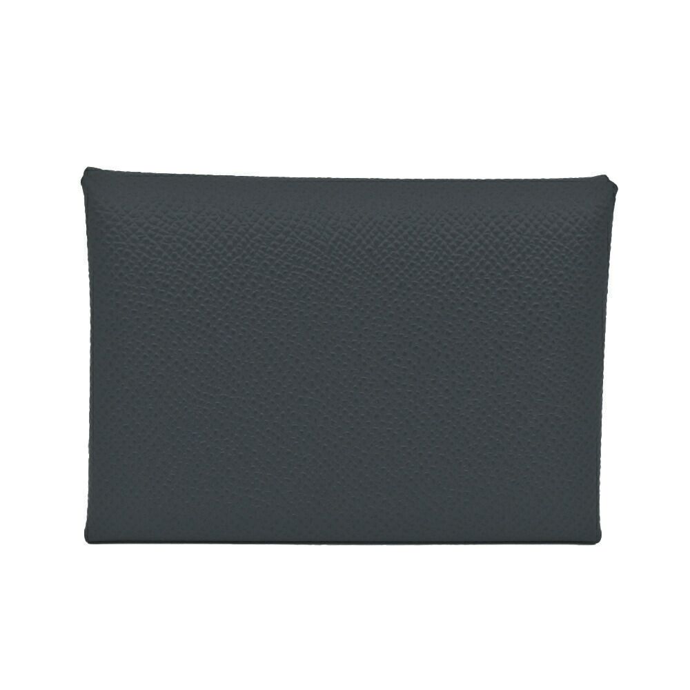 栄 エルメス カルヴィデュオ レザー アルドワーズ グレー系 シルバー金具 コインケース カードケース K刻印 製造 箱♥