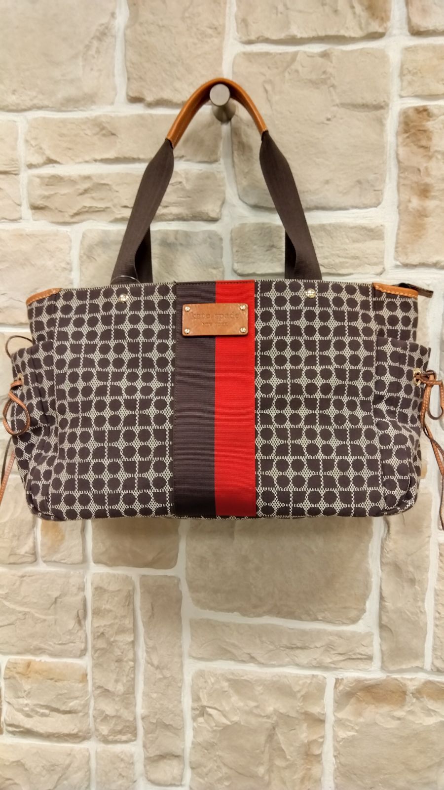 M 1 ケイトスペード kate spade YORK トートバッグ マザーズバッグ ブラウン