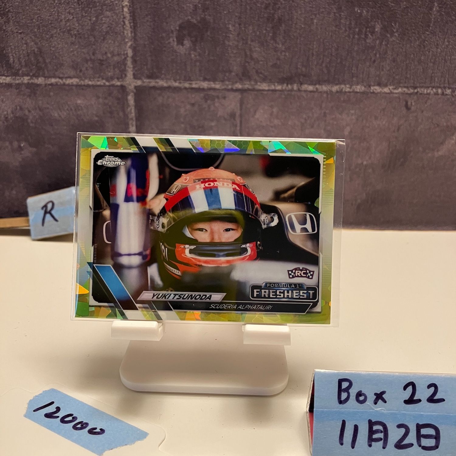 2021 Topps Chrome 角田裕毅 Yuki Tsunoda 001 199 Scuderia AlphaTauri Green Refractor Freshest RC ルーキー Rookie ファーストナンバー First Number カード
