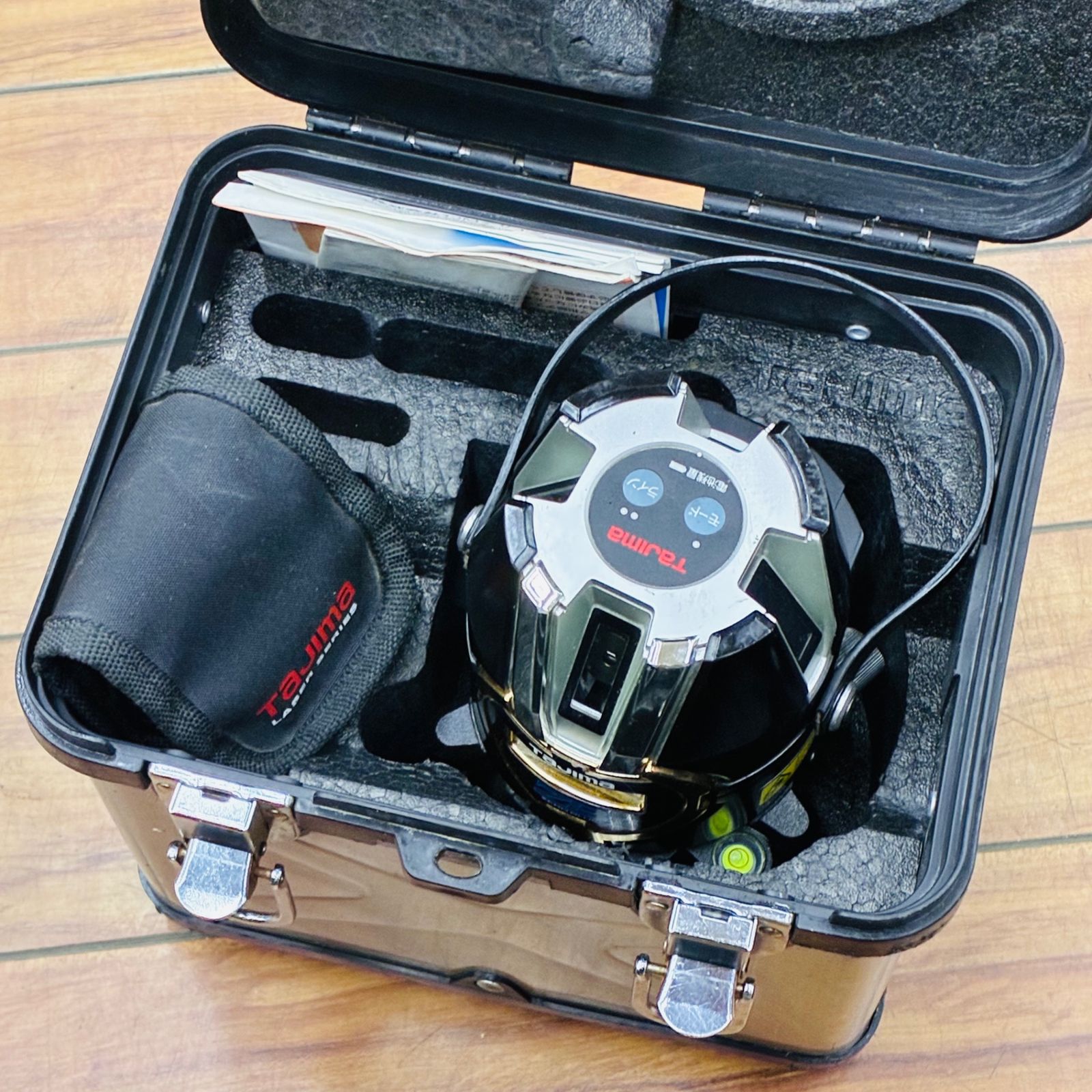 ◆タジマ TAJIMA ブルーグリーン レーザー墨出し器 ZEROB-KY 受光器 ケース付き 検査用鏡 UVメーター