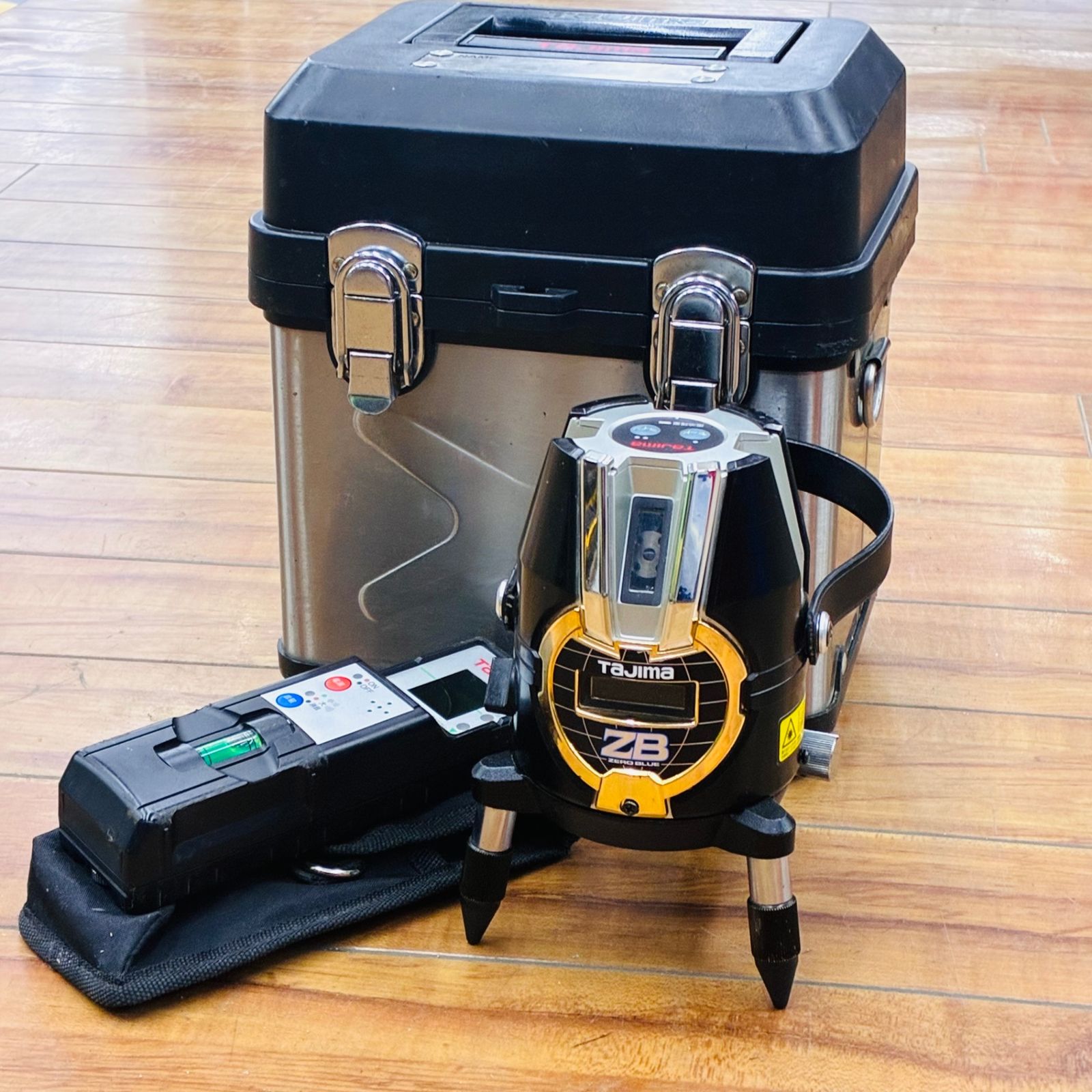 ◆タジマ TAJIMA ブルーグリーン レーザー墨出し器 ZEROB-KY 受光器 ケース付き