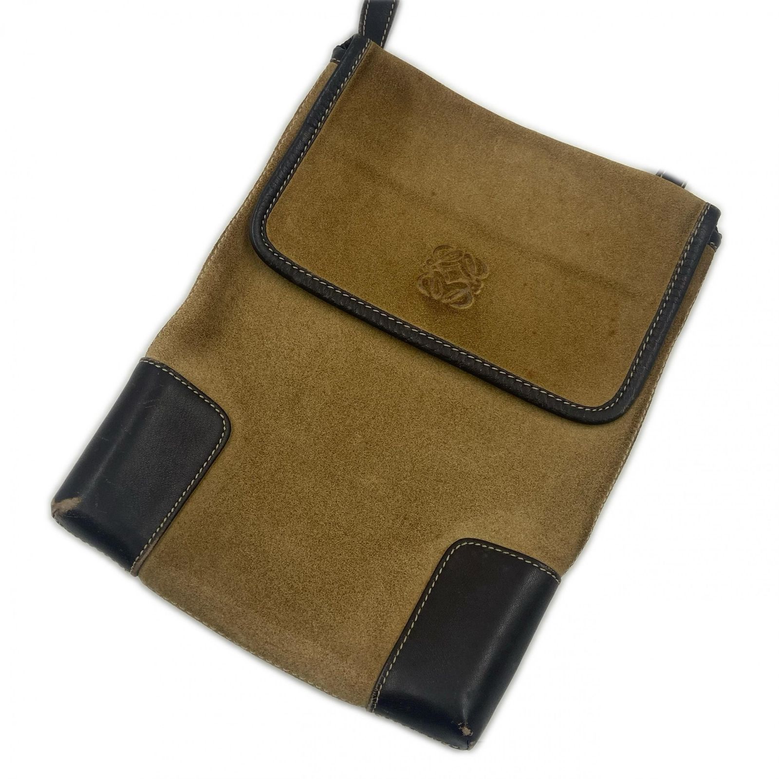 LOEWE ロエベ スウェード レザー ポーチショルダーバッグ |スウェード ブラウン