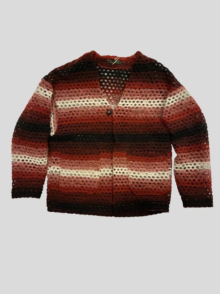 ♥品 Nasngwam. ZIGGY CARDIGAN | グラデーションニットカーディガン バーガンディ ナスングワム Lサイズ