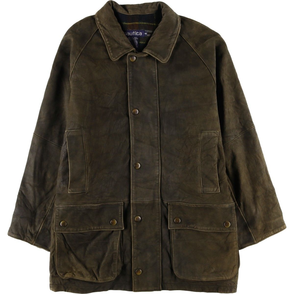 古着 90年代 ノーティカ NAUTICA 中綿入り レザージャケット メンズL相当 ヴィンテージ|eaa 566378