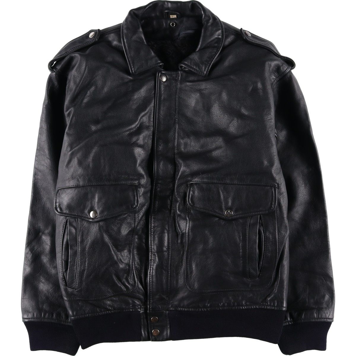 古着 A-2タイプ 中綿入り レザーフライトジャケット メンズXL相当|eaa 559085