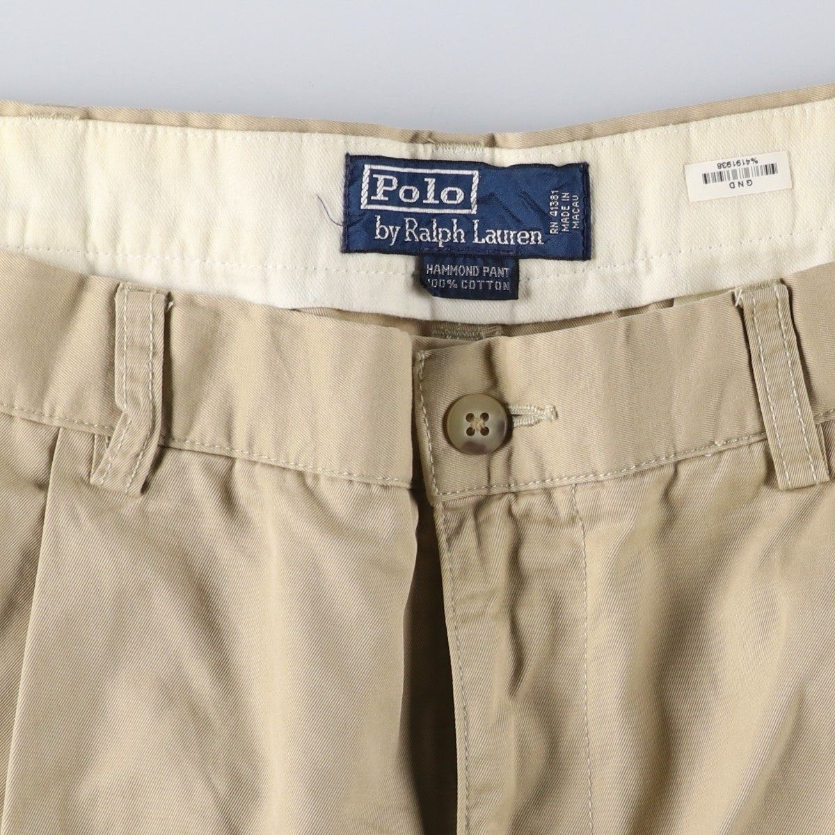  古着 ラルフローレン Ralph Lauren POLO by HAMMOND PANT ツータック チノパンツ メンズw 34相当|eaa 606240 その他 メンズ