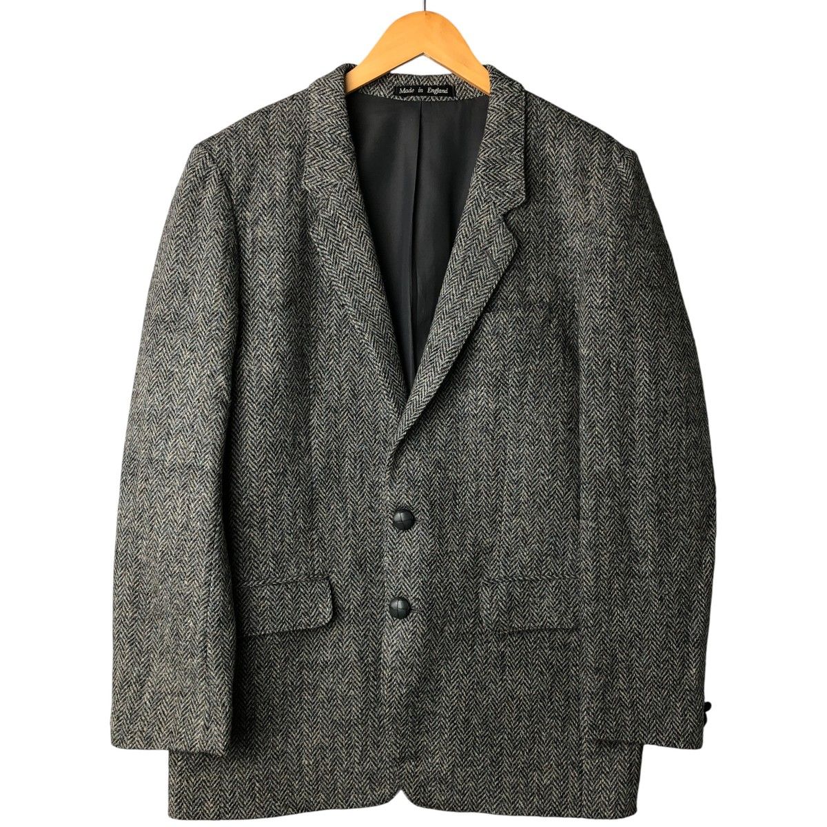 古着 90年代 CHEVAL by Harris Tweed ハリスツイード ヘリンボーン ウールテーラードジャケット 英国製 メンズM相当|eaa 606318