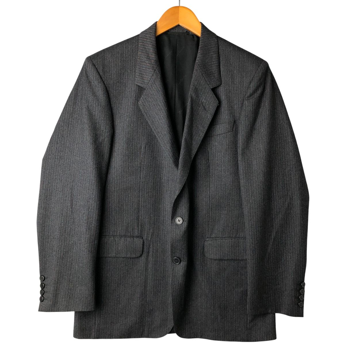 古着 ピエールカルダン Pierre Cardin ストライプ柄 ウールテーラードジャケット 英国製 メンズS相当|eaa 606321