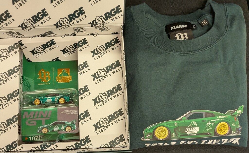 TSM MODEL 1|64 MINI GT NISSAN LB- WORKS 35 GT-RR VER.1 XLARGE GOLD WHEE 1071