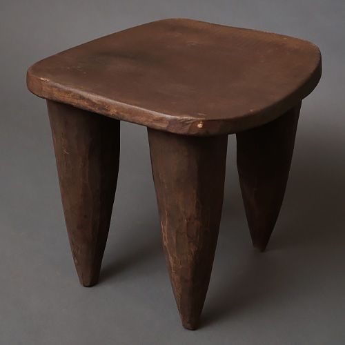 アフリカ コートジボワール セヌフォスツール No.13 セヌフォ族 椅子 民具 アフリカンアート プリミティブアート アフリカ雑貨 一刀彫 彫刻 花台