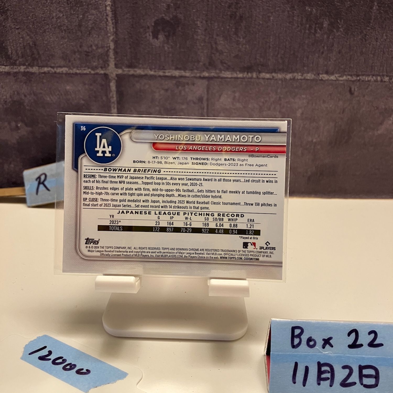2024 Topps Bowman Chrome 山本由伸 Yoshinobu Yamamoto ロサンゼルス