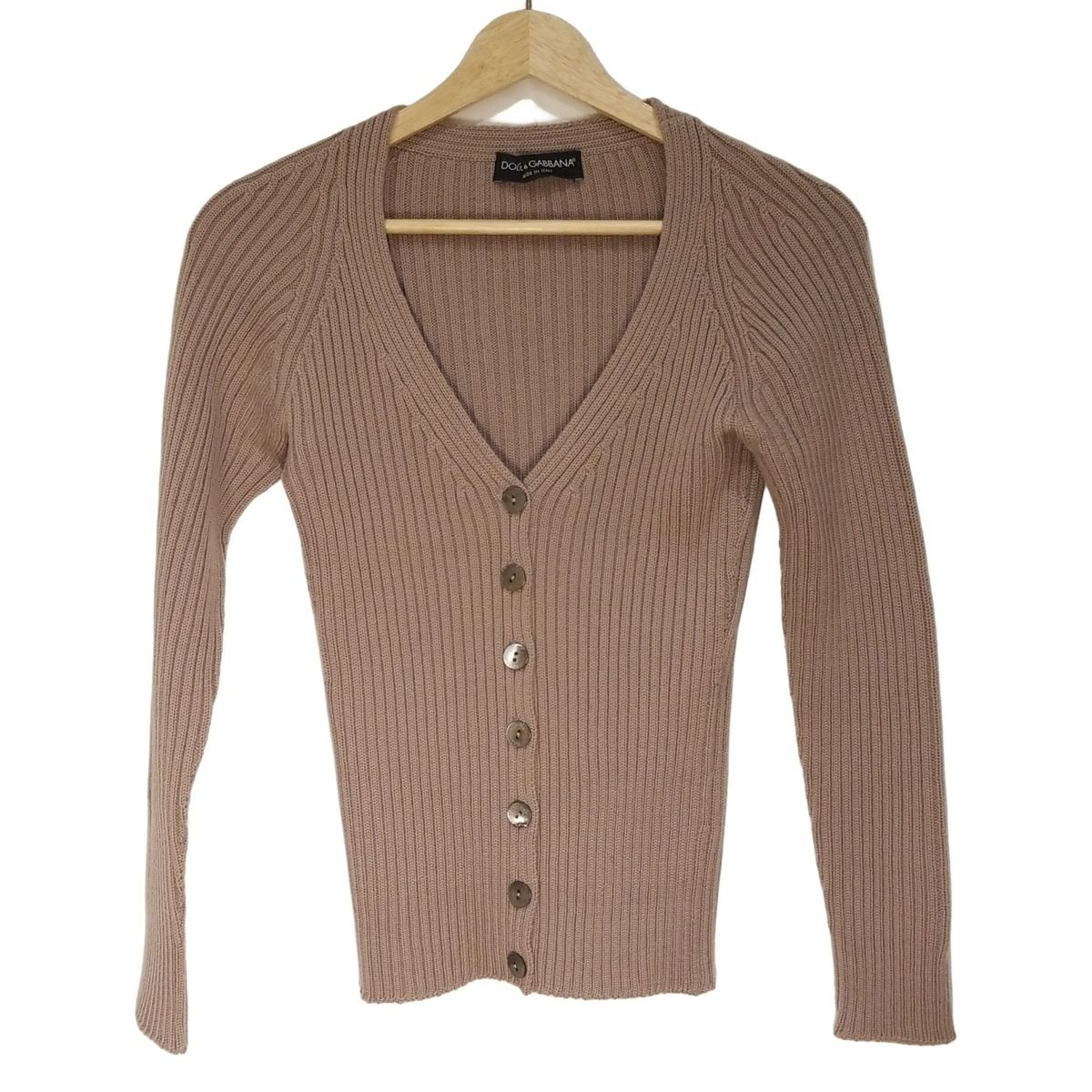 DOLCE-GABBANA ドルチェアンドガッバーナ カーディガン サイズ40 M レディース - ピンクベージュ 長袖