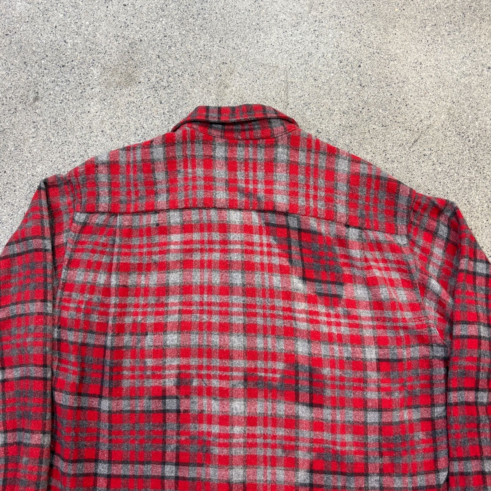 Golden Brent】50s～ Open Collar wool Shirt Appox M 