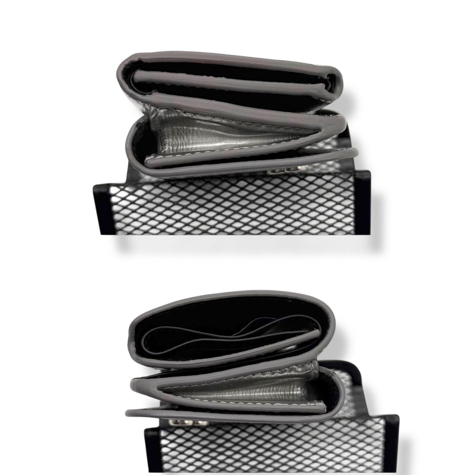 使用わずか バレンシアガ 3つ折り財布 コンパクトウォレット シルバー