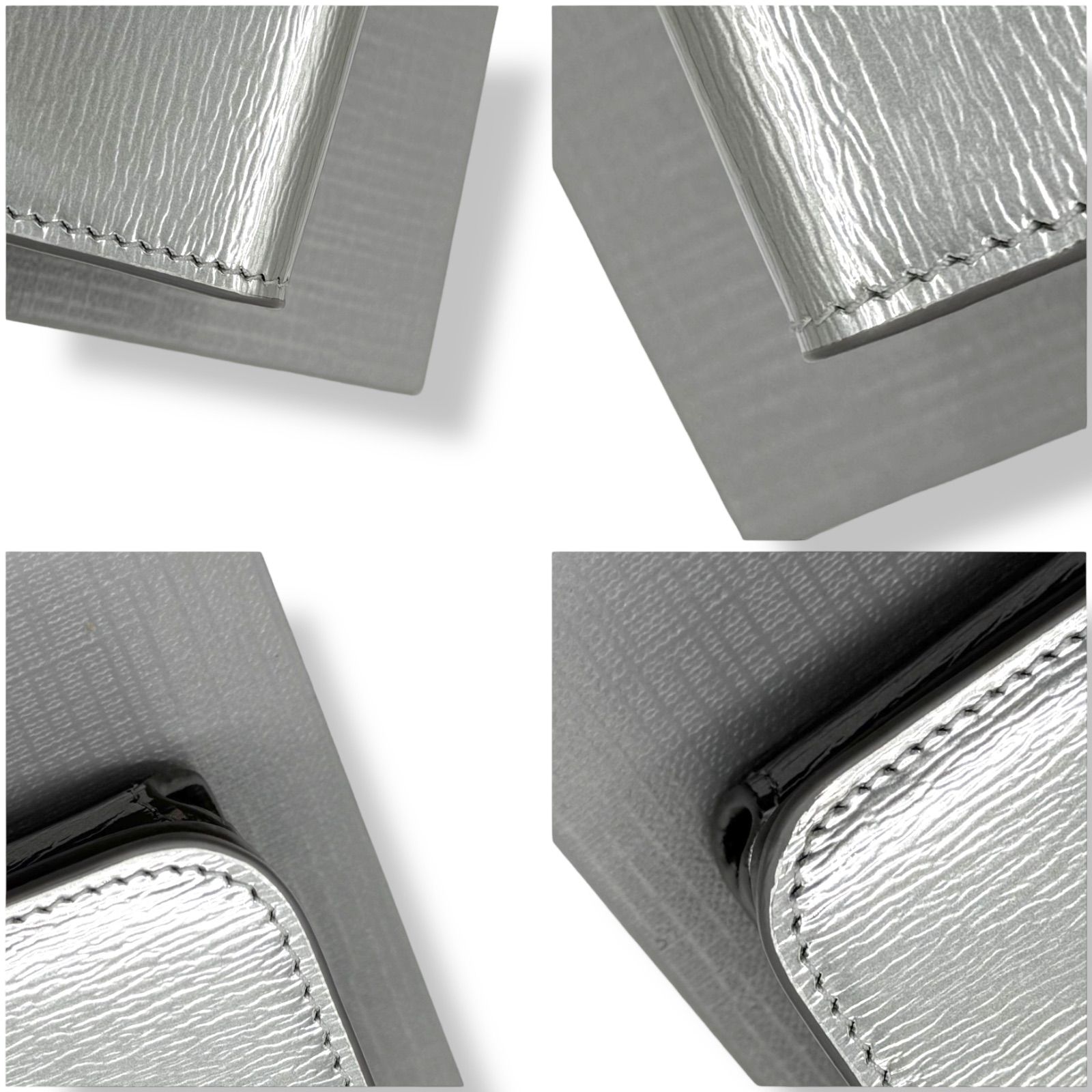 使用わずか バレンシアガ 3つ折り財布 コンパクトウォレット シルバー