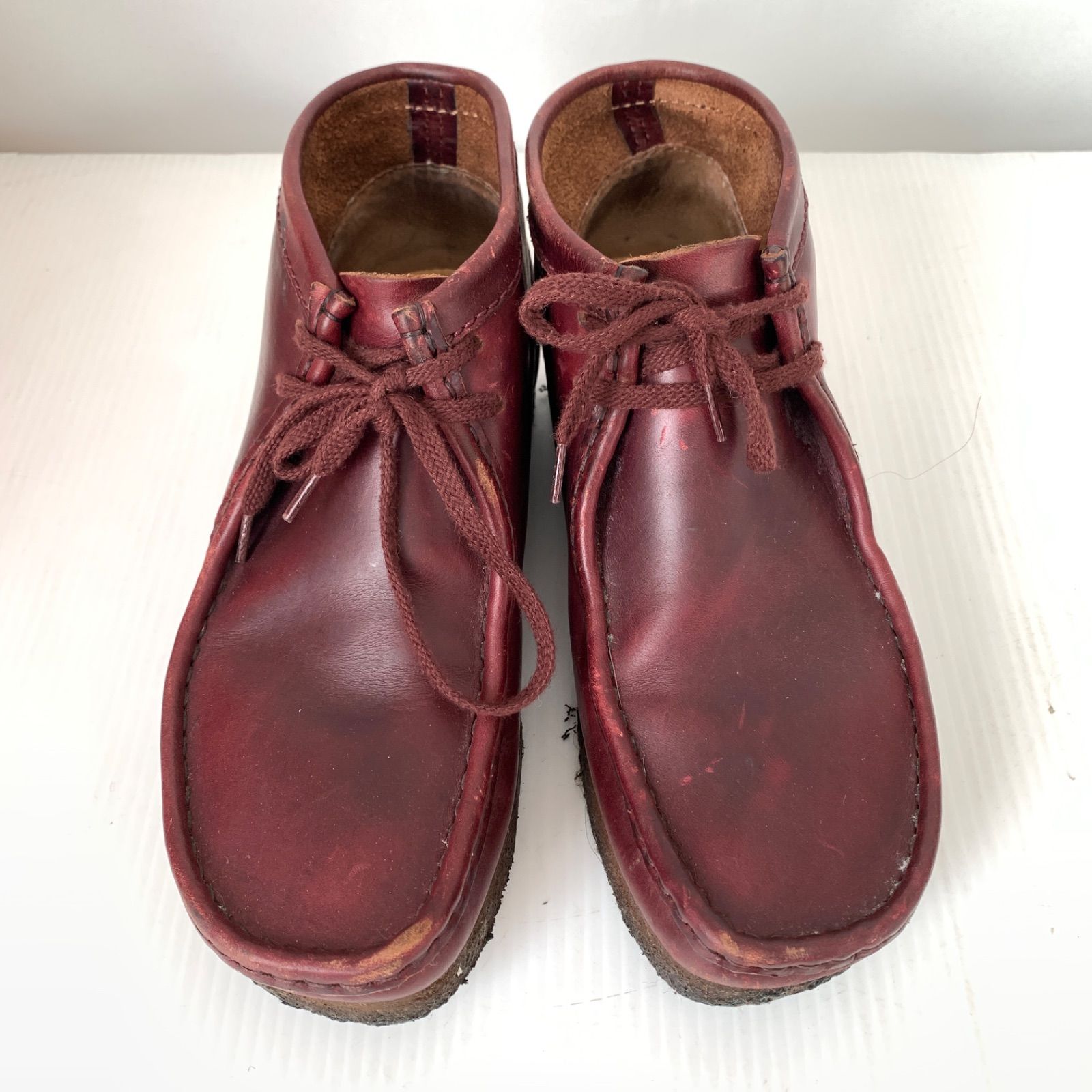 Clarks クラークス　ワラビー　ローカット　バーガンディ　UK8.5 USED】Clarks クラークス ワラビー バーガンディ UK7・1/2（25.5cm