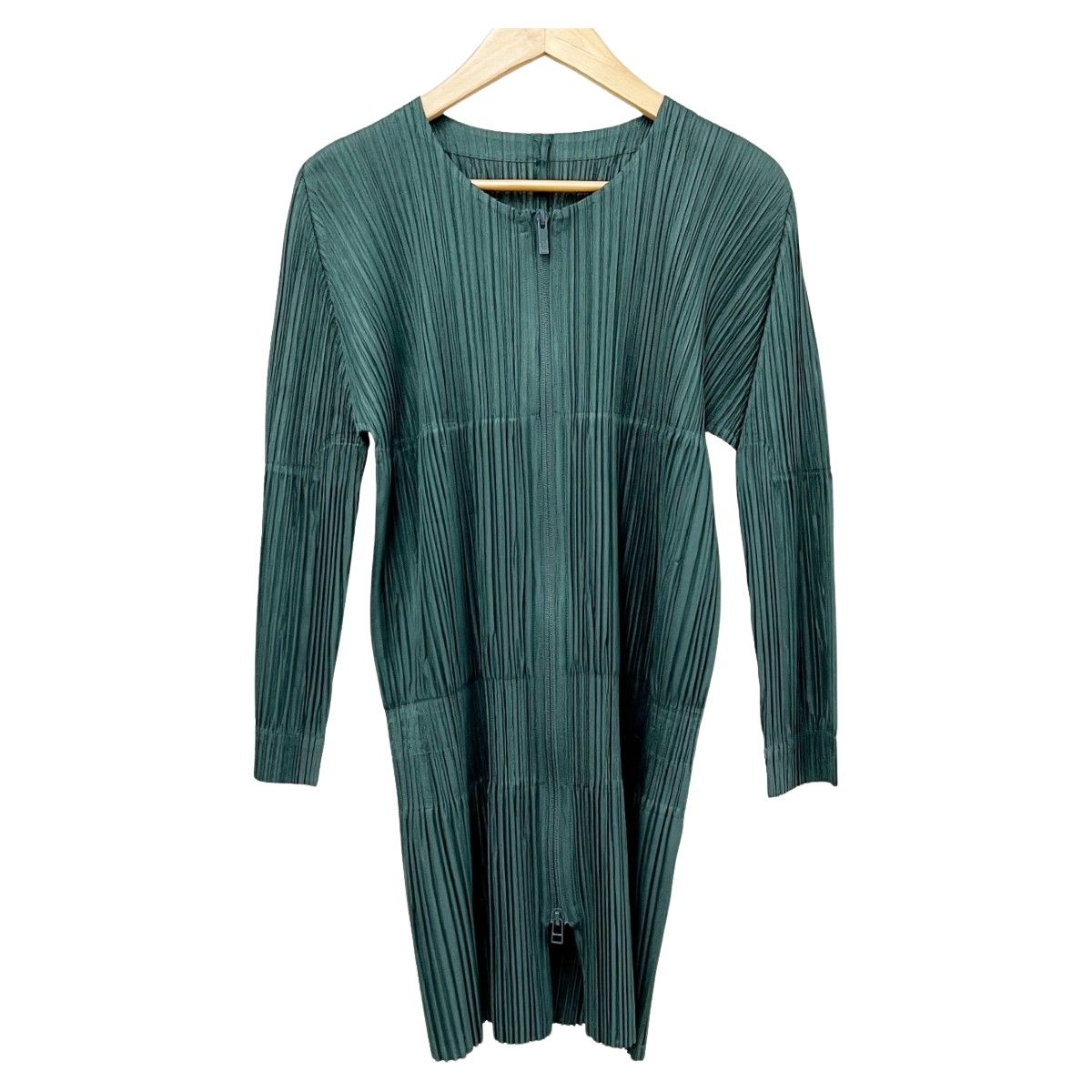 ◆◆PLEATS PLEASE ISSEY MIYAKE イッセイミヤケ ジップワンピース size 3 PP 33-JA 411 グリーン