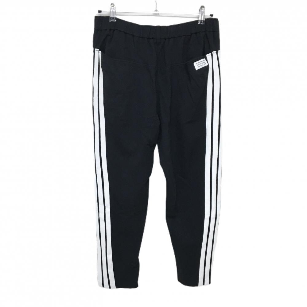 DECEMBERMAY ディセンバーメイ サイドライン テーパードパンツ ゴルフ 美品】ディセンバーメイ パンツ 黒×白 ストレッチ サイドライン 後ろ