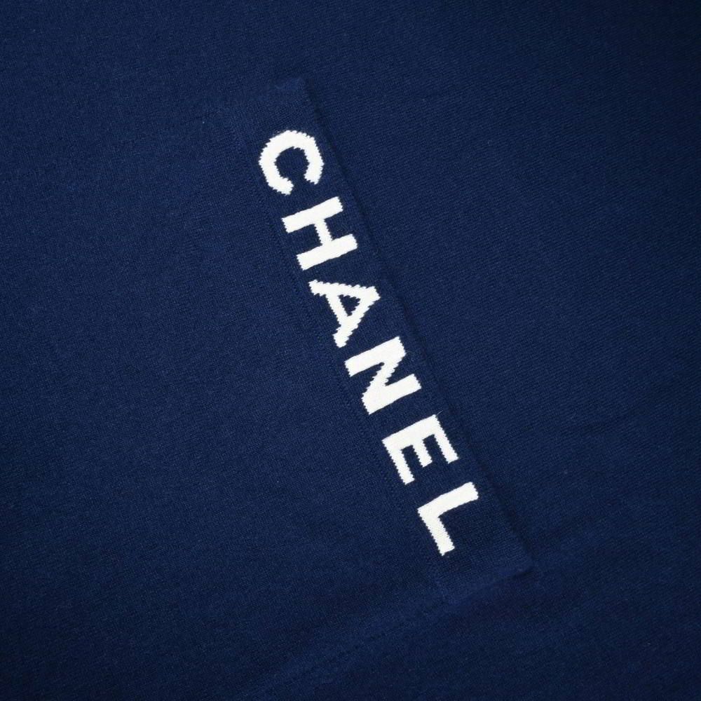  CHANEL イタリア製 ロゴ ポケット カシミヤ マフラー マフラー 小物