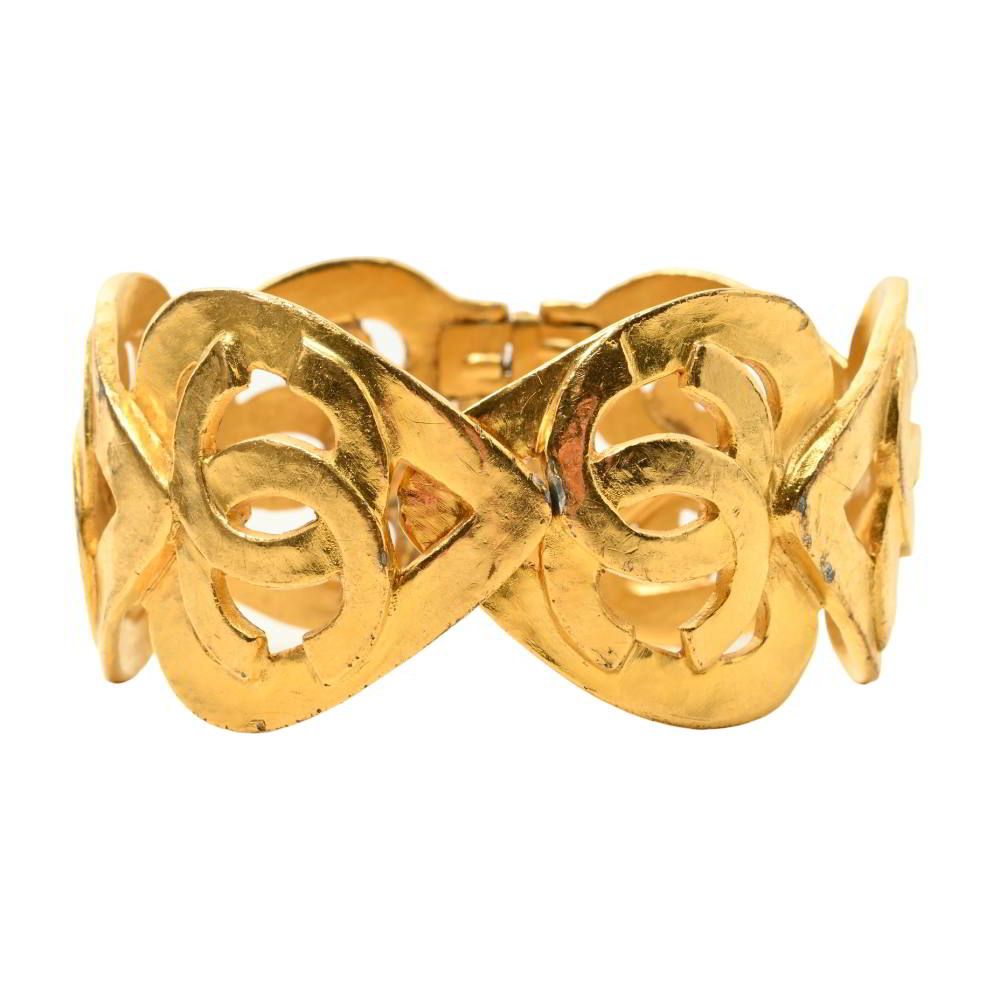 CHANEL 95P ヴィンテージ ハート ココマーク バングル ブレスレット