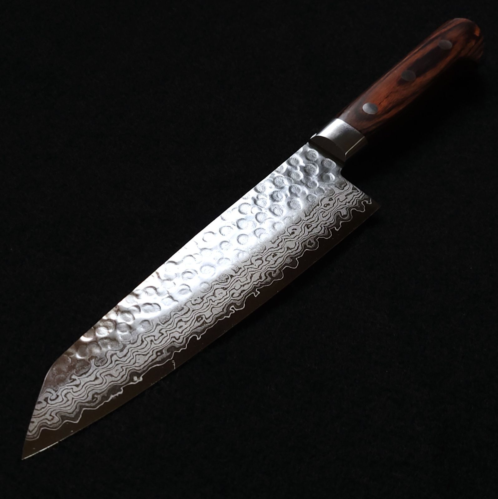 VG10 ダマスカス 文化包丁180mm 茶柄 G8038 月光作 VG10 ダマスカス 文化包丁180mm 茶柄 G8038 月光作 - メルカリ