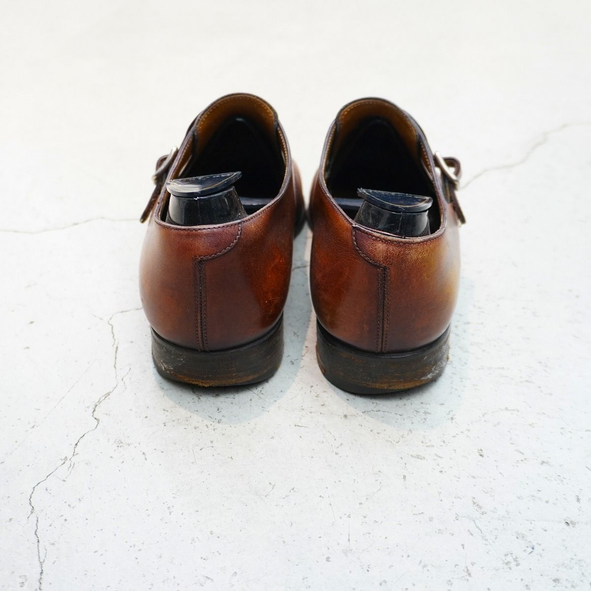  Berluti ベルルッティ パティーヌ レザー シングル ストラップ モンク ドレス シューズ 694 サイズ7 茶 1121 P♪ ドレス ビジネスシューズ ブーツ 革靴