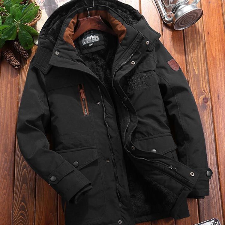 裏ボア コート メンズ ロング丈 中綿コート 厚手 裏起毛 裏ボア