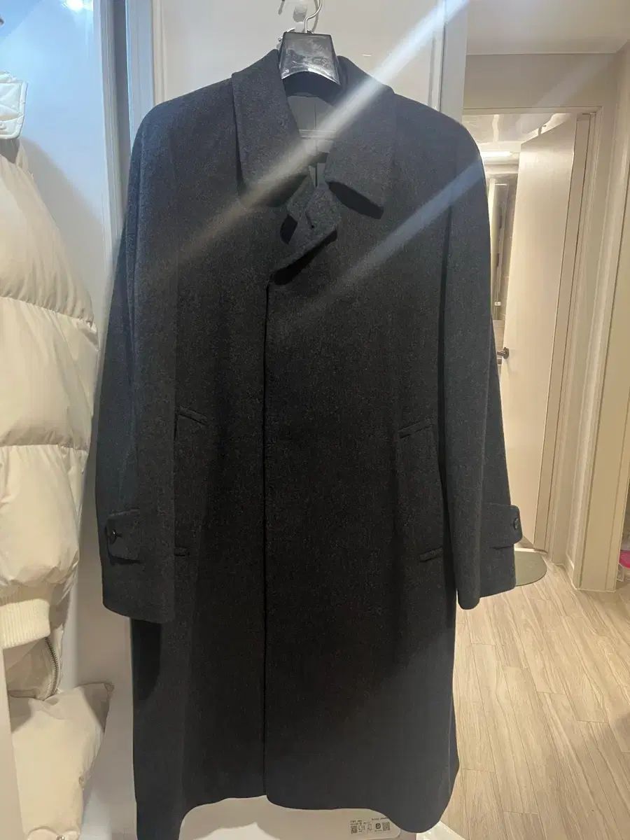 カシミア ロングコート チャコール