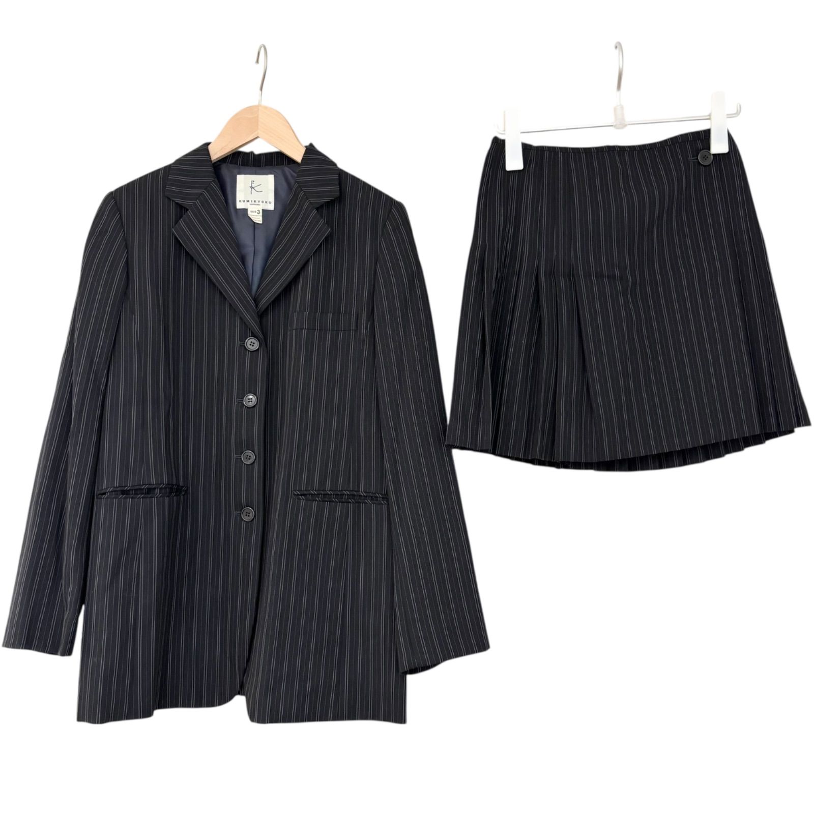 Z1717 KUMIKYOKU 組曲 クミキョク ストライプ スカートスーツ