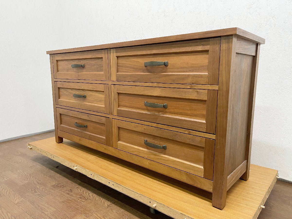 ●ニトリ ローチェスト エリル1500 3段6杯 引き出し収納 洋服収納 北欧スタイル 木製 ナチュラル 貝1376