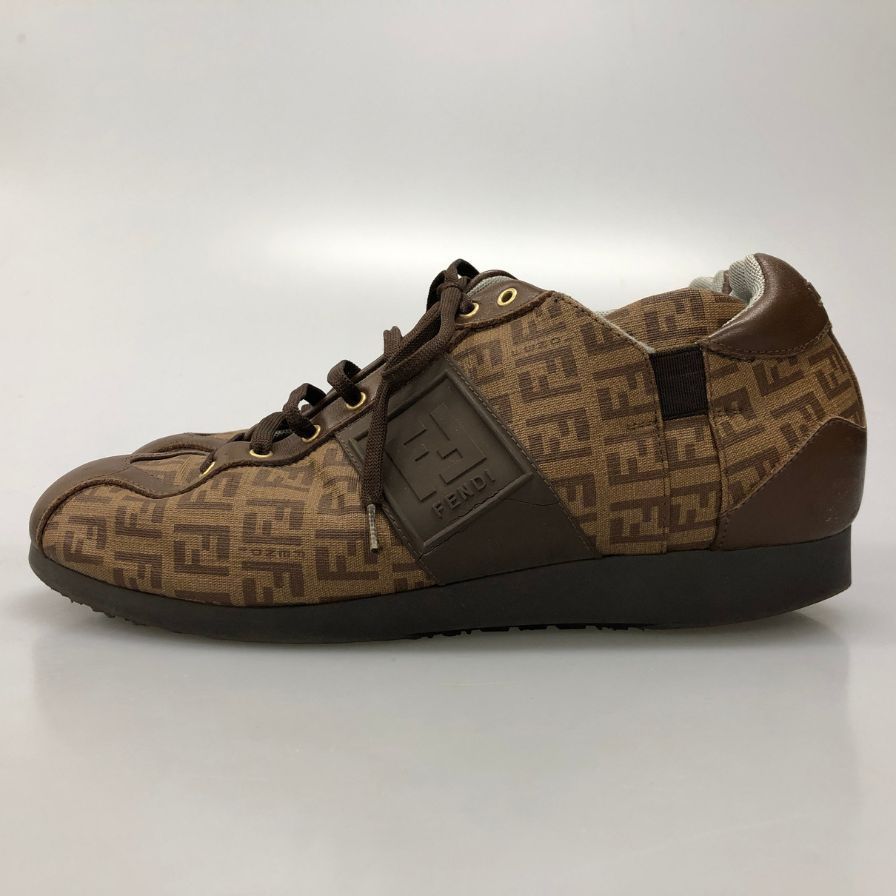 フェンディ ズッカ柄 スニーカー メンズ サイズ42 ブラウン【AFC29