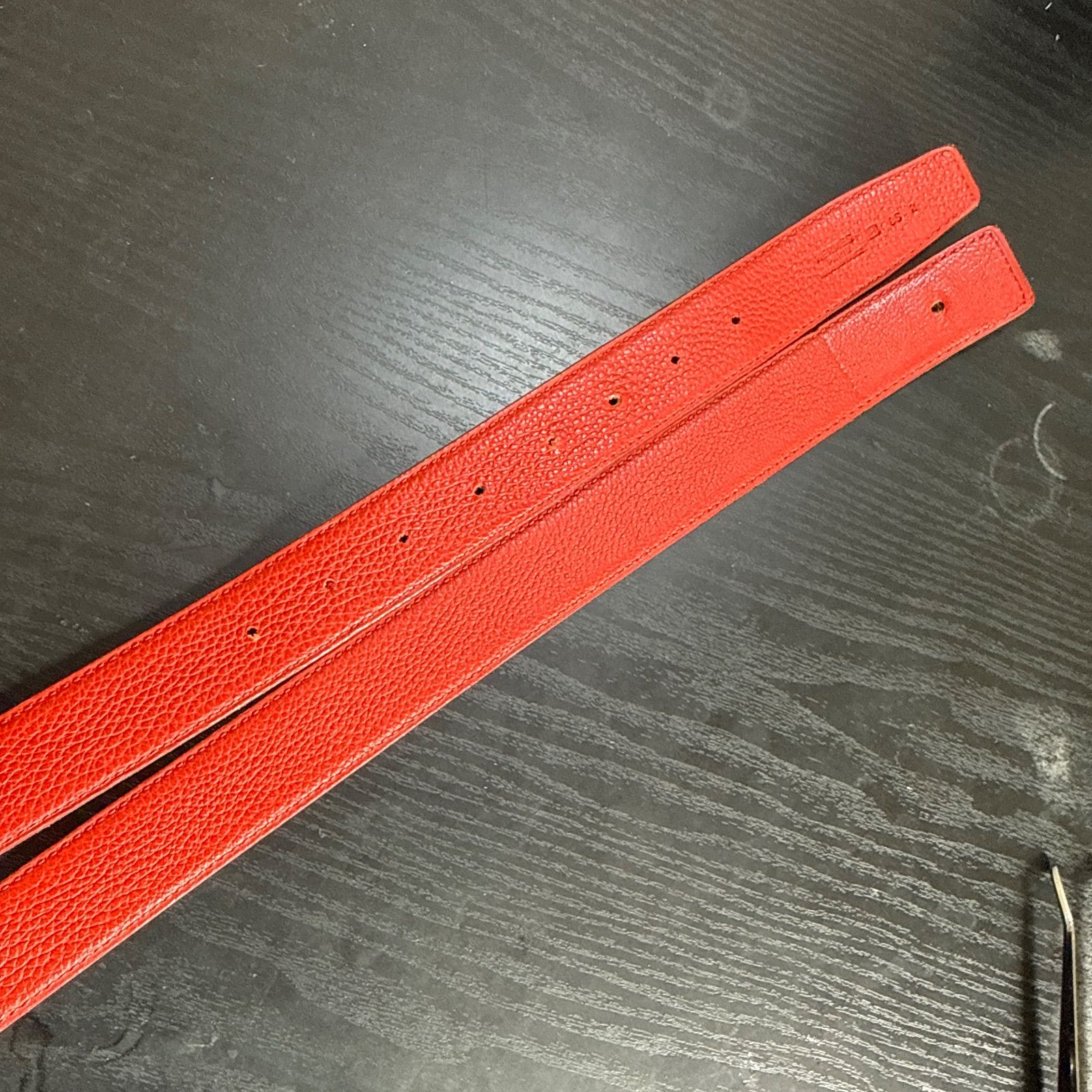  HERMES エルメス コンスタンスリバーシブルベルト85 シルバーカラーバックル オレンジ|レッド 箱 保存袋付き ユニセックス ベルト 小物