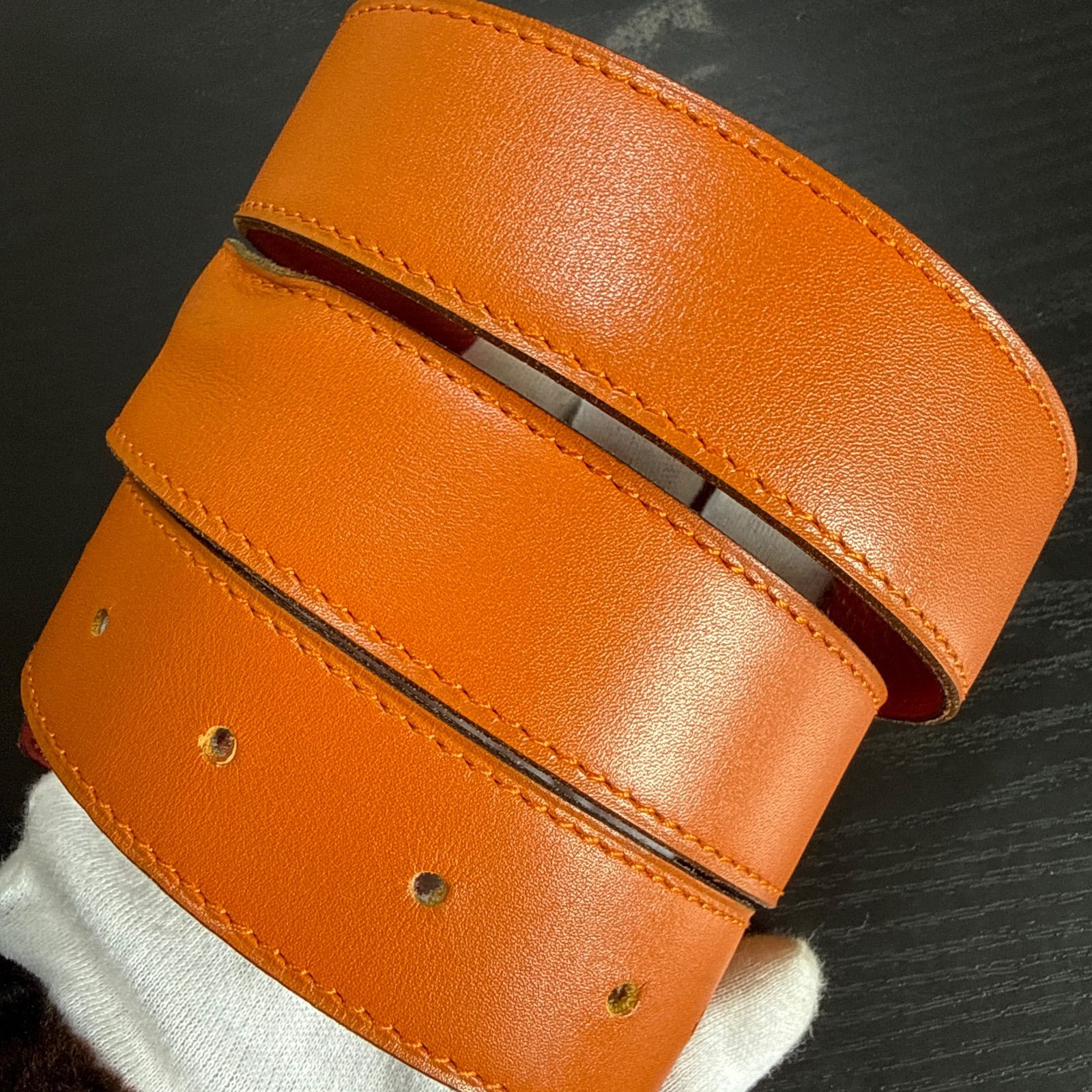 HERMES エルメス コンスタンスリバーシブルベルト85 シルバーカラー