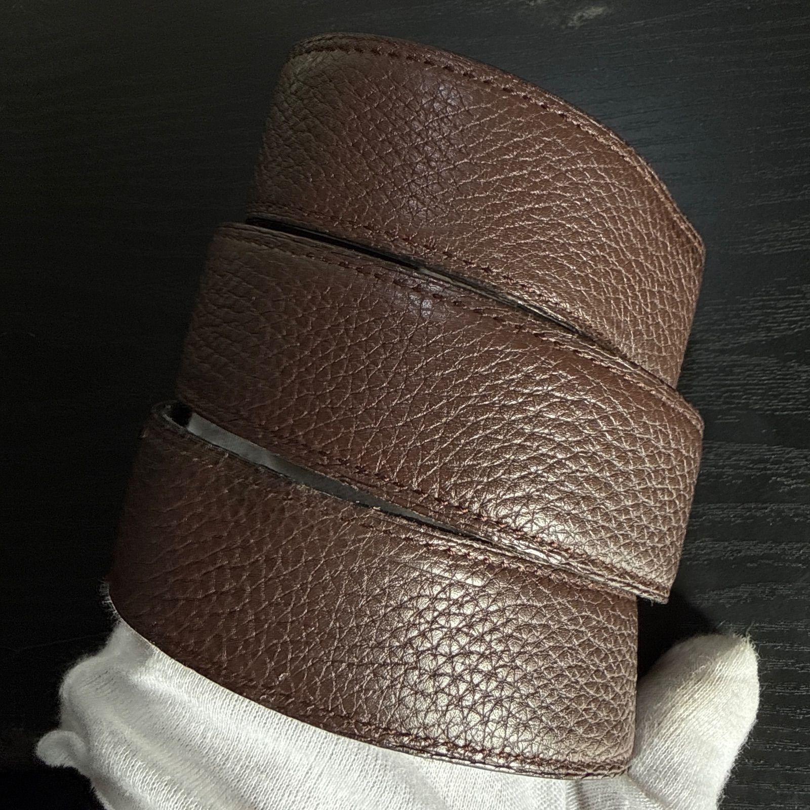  HERMES エルメス リバーシブルベルト75 エブリンバックル シルバー金具 ブラック|ダークブラウン ベルト 小物