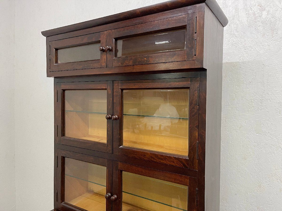 ○松本民芸家具 G-1型面取食器棚 キャビネット カップボード 飾り棚 水