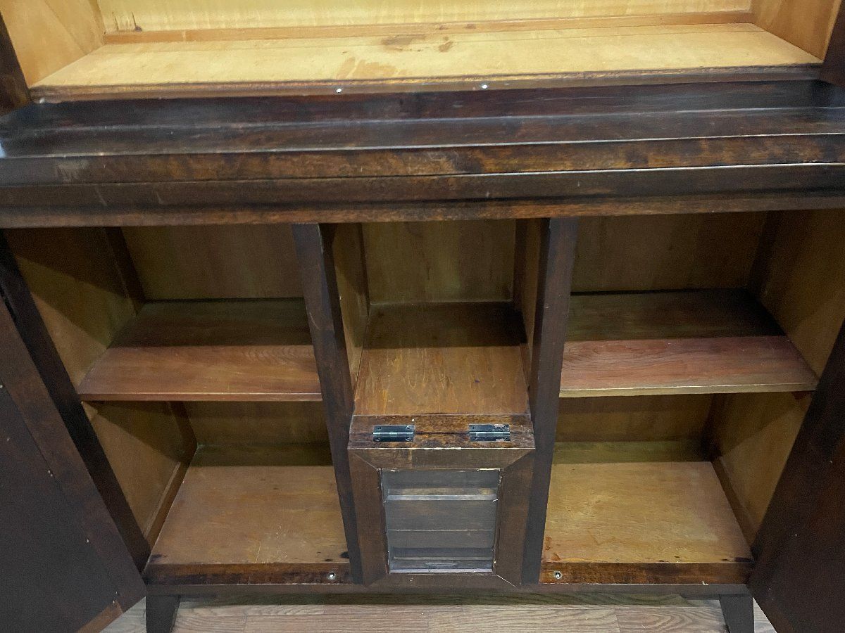 ○松本民芸家具 G-1型面取食器棚 キャビネット カップボード 飾り棚 水