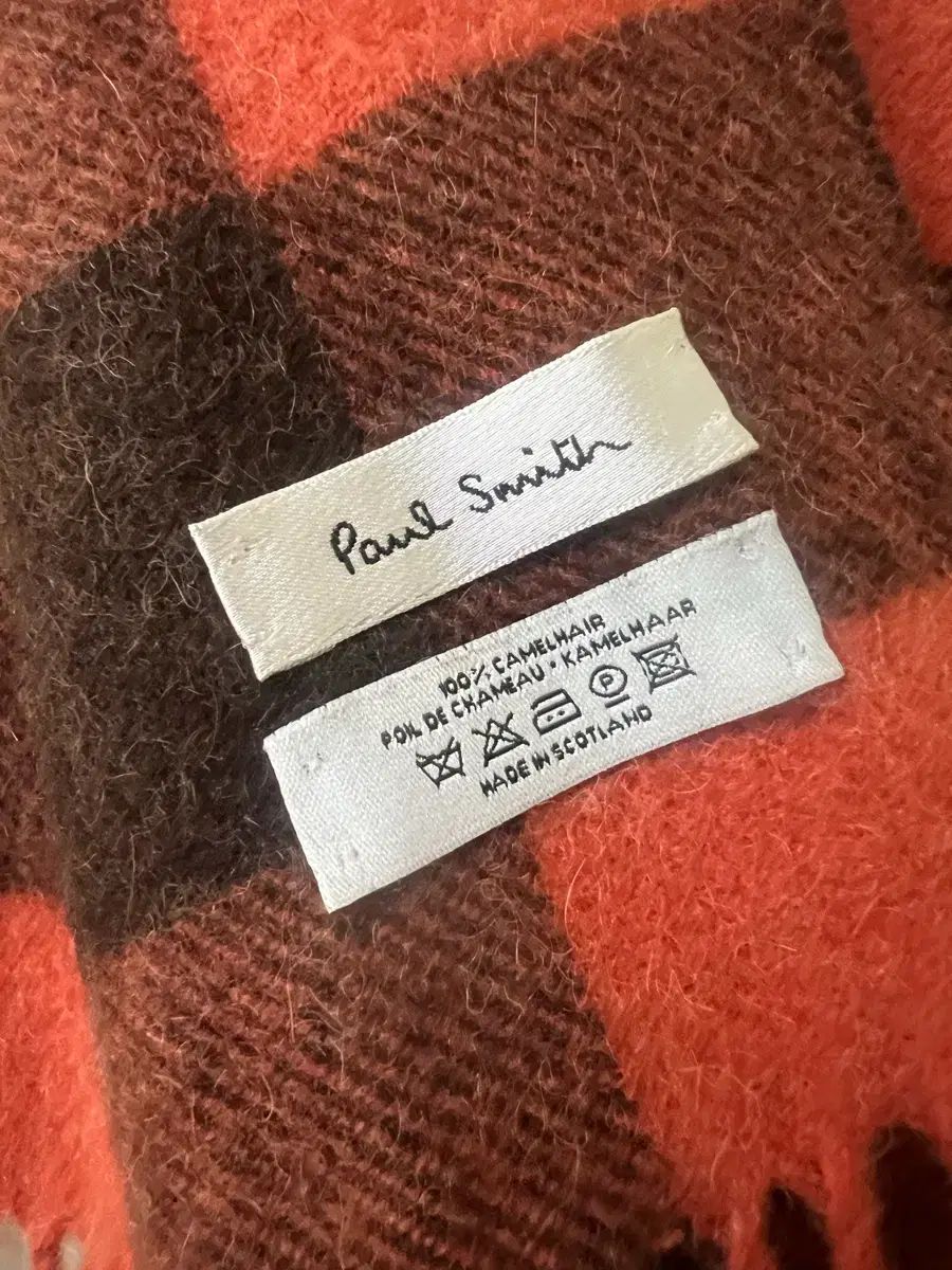  ポール スミス タータンチェック キャメルヘア マフラー|ストール マフラー 小物