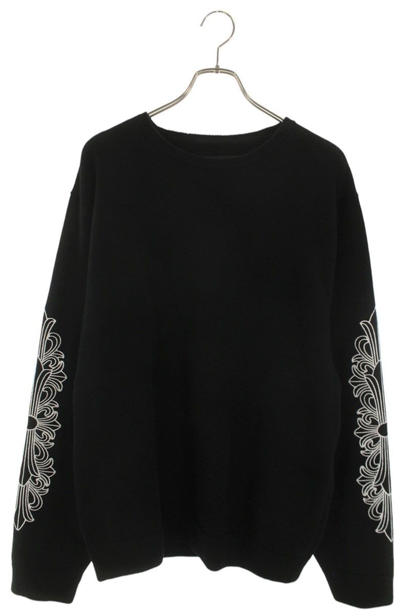 クロムハーツ サイズ:M  U LIFE SENTENCE フローラル刺繍カシミアニットロングパンツ 中古 SJ02 クロムハーツ LIFE SENTENCE 袖フローラルクロス刺繍カシミアニット