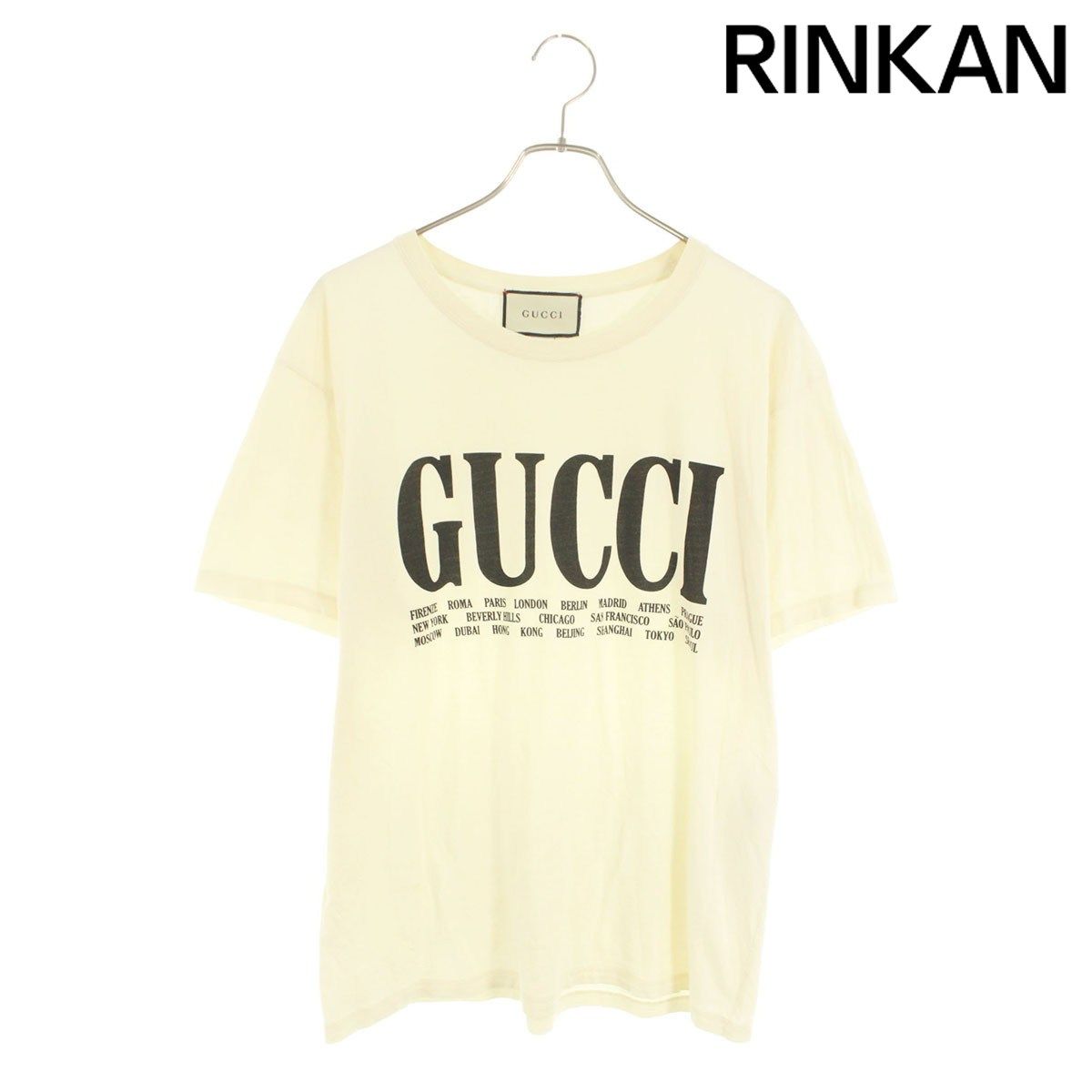 グッチ シティロゴプリントTシャツ メンズ L 12|28～1|6 発送 問い合わせ遅延