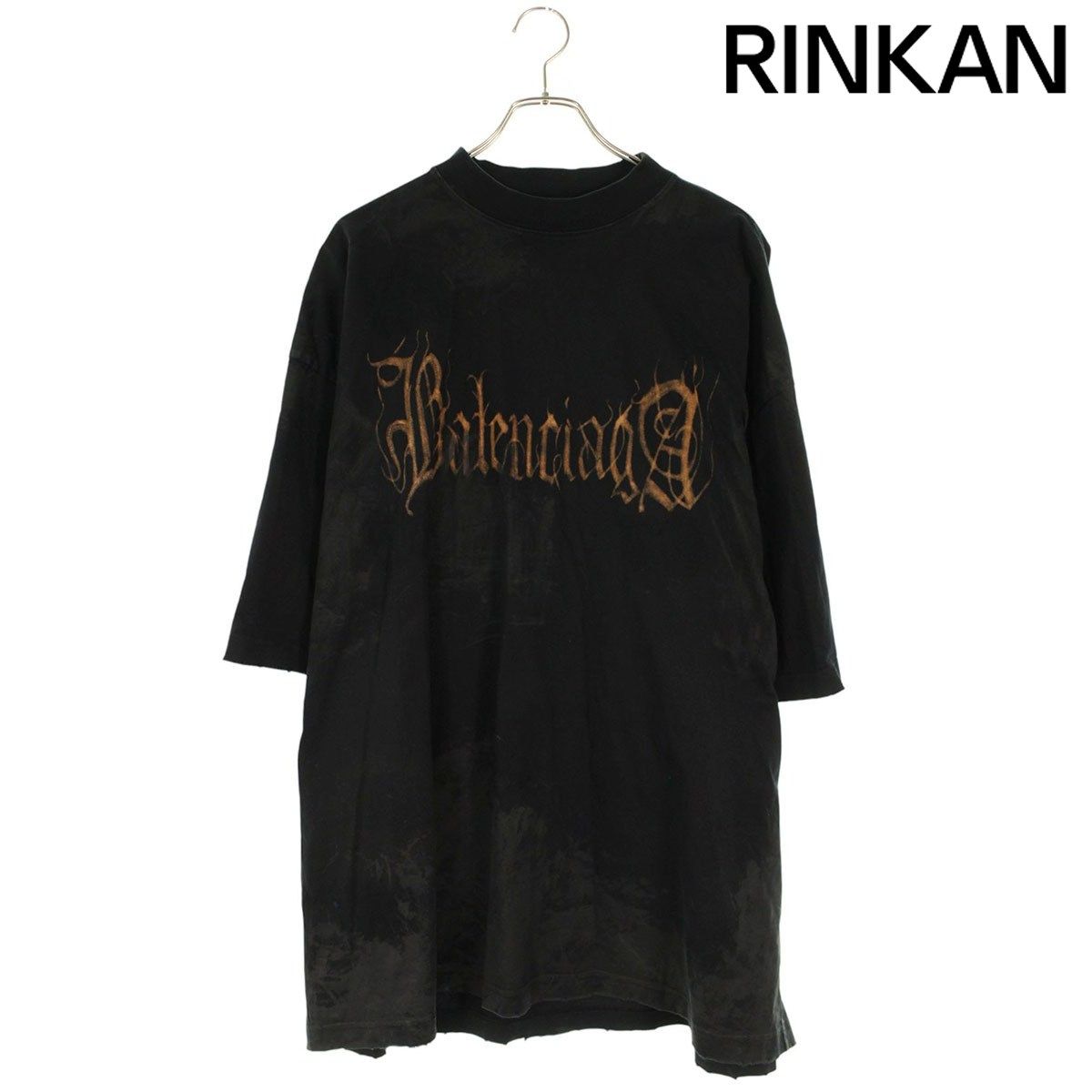 バレンシアガ 744439 TOVE 1 ヘビーメタルプリントダスト加工Tシャツ メンズ S 12|28～1|6 発送 問い合わせ遅延