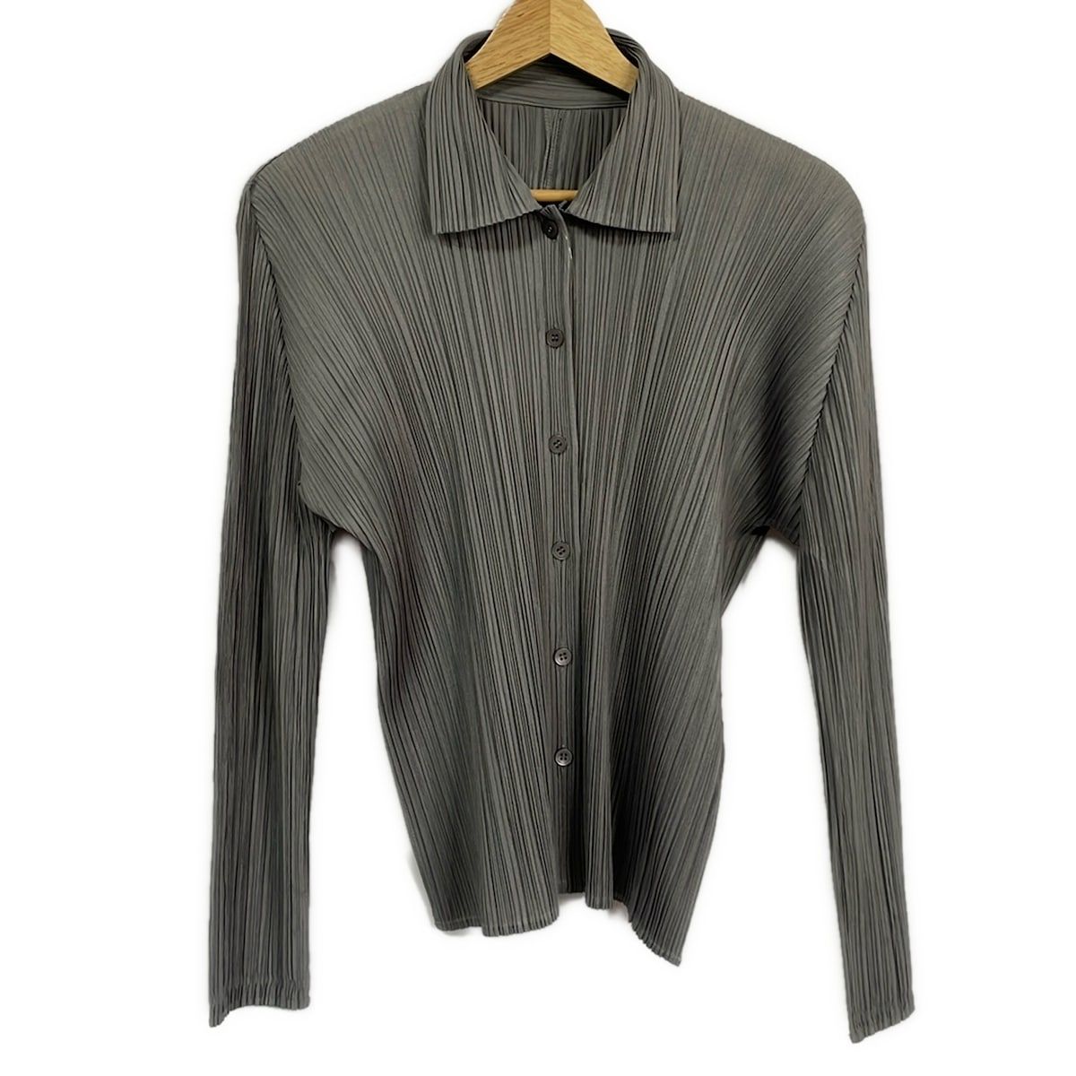PLEATS PLEASE 長袖ブラウス ライトグレー PLEATS PLEASE（プリーツ プリーズ） 美品 PLEATS PLEASE ISSEI MIYAKE