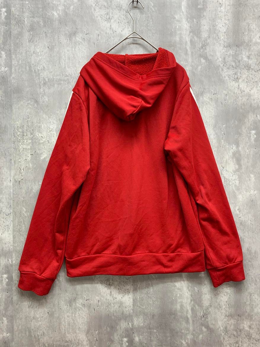 adidas アディダス F46747 ジップアップ パーカー sizeL/白×赤