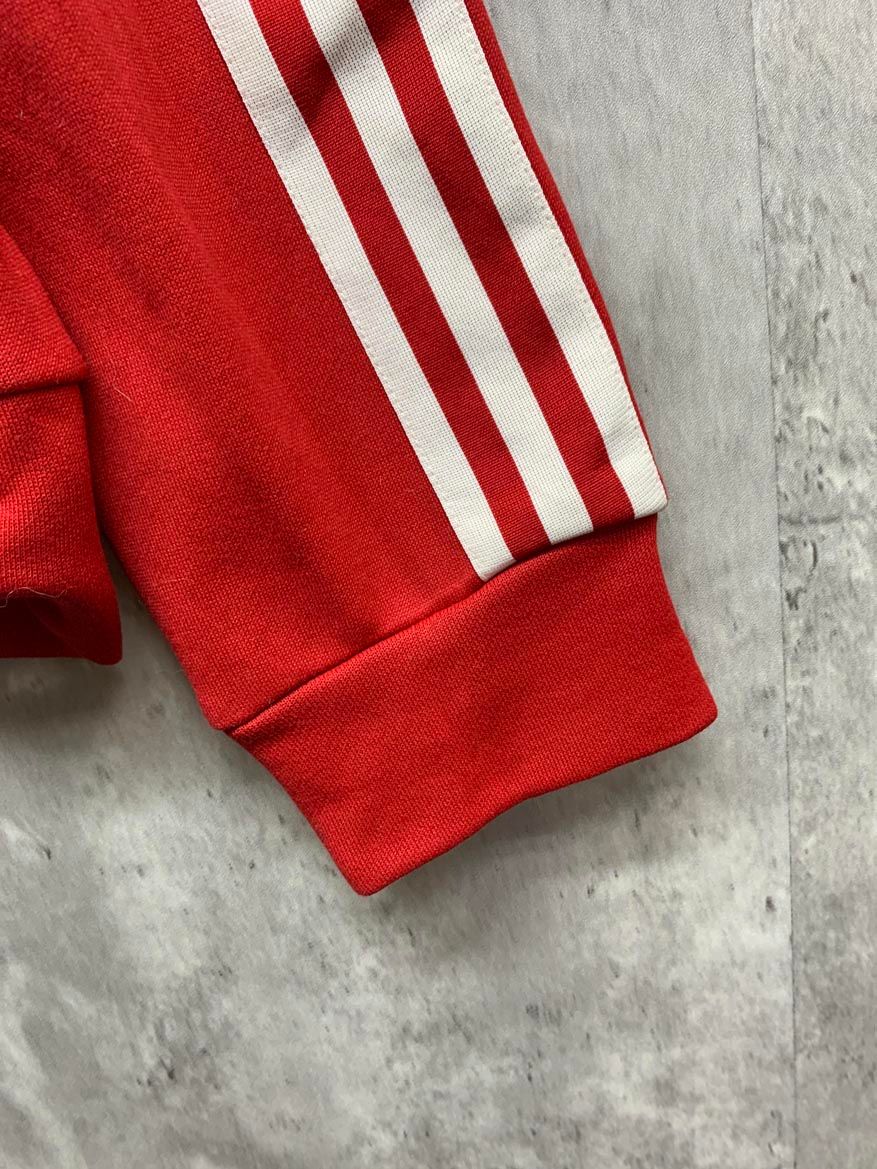 adidas アディダス F46747 ジップアップ パーカー sizeL/白×赤